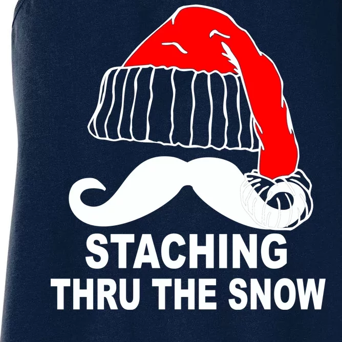 Mustache Thru The Snow Women's Racerback Tank