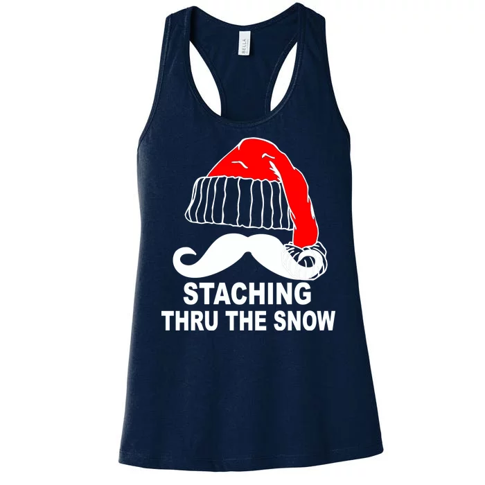 Mustache Thru The Snow Women's Racerback Tank