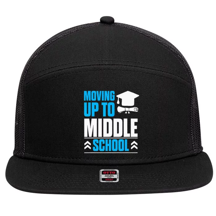 Moving Up To Middle School Elementary School Graduation 7 Panel Mesh Trucker Snapback Hat