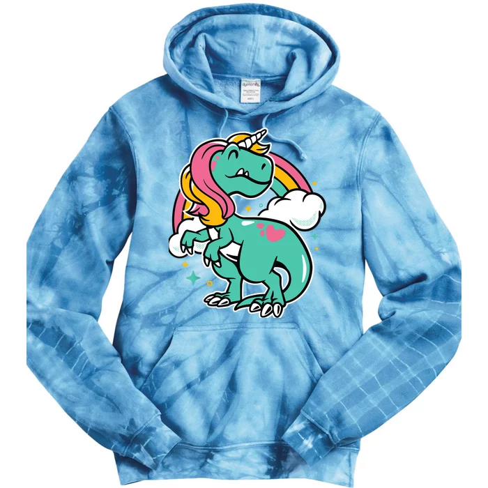 Majestic Unicornasaurus T Rex Unicorn Boy Girl Dinosaur Tie Dye Hoodie