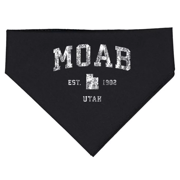 Moab Utah Ut Vintage Athletic Sports USA-Made Doggie Bandana