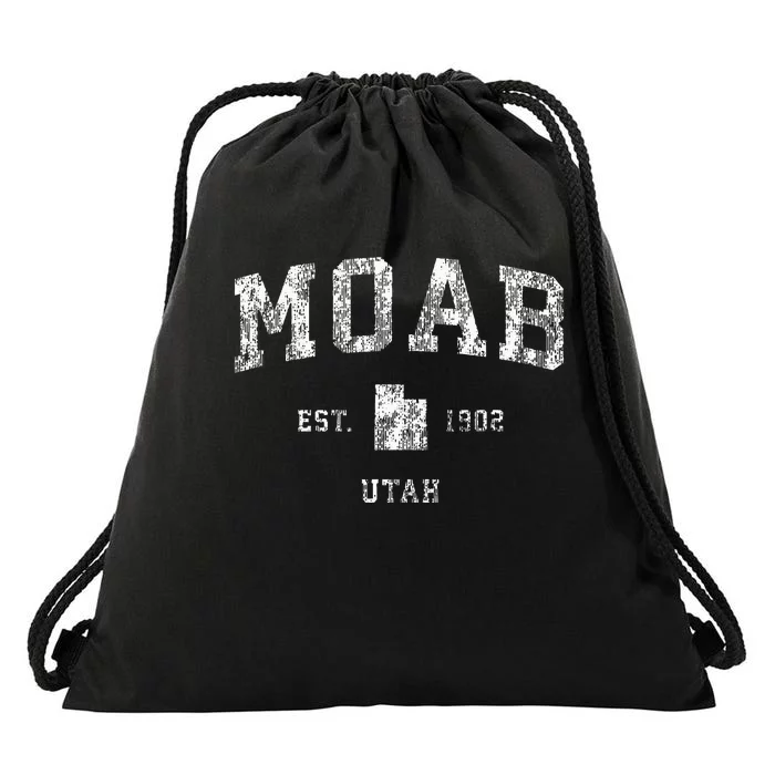 Moab Utah Ut Vintage Athletic Sports Design Drawstring Bag