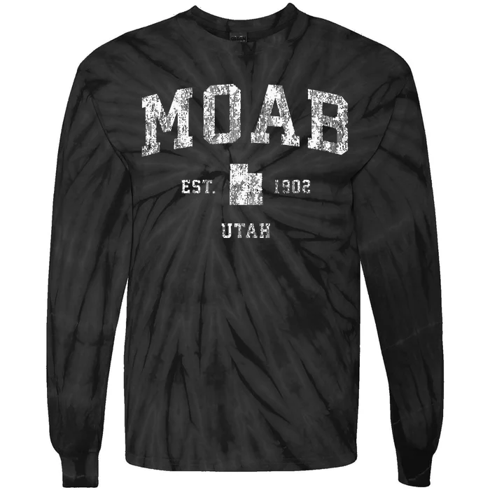 Moab Utah Ut Vintage Athletic Sports Design Tie-Dye Long Sleeve Shirt