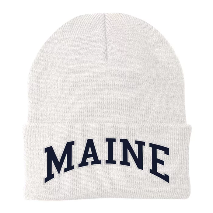 Maine Usa Varsity Style Knit Cap Winter Beanie