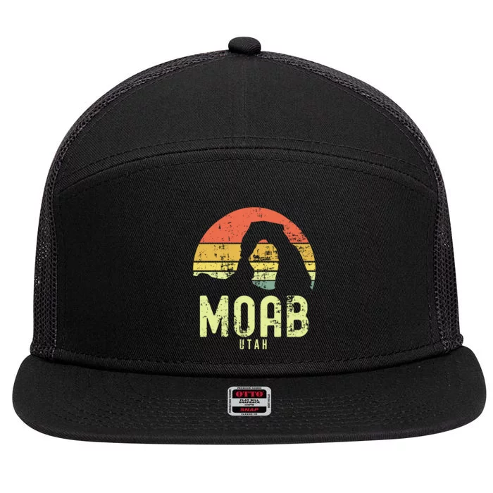 Moab Utah Vintage Sunset Arches Adventure Outdoors Meaningful 7 Panel Mesh Trucker Snapback Hat