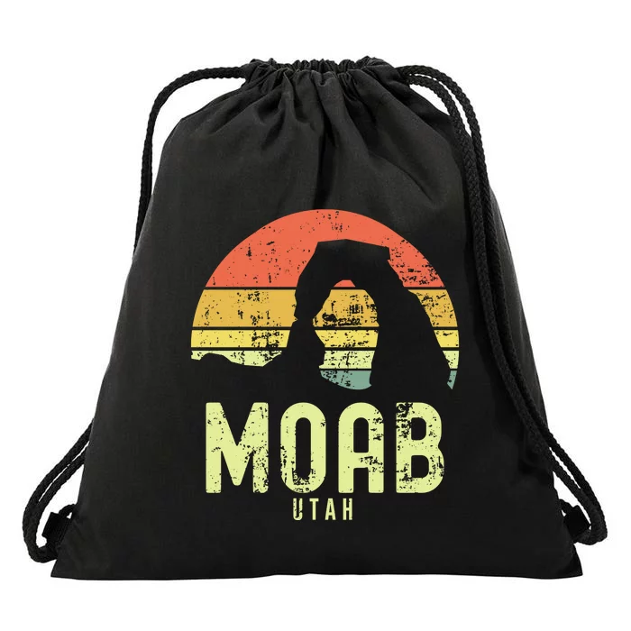 Moab Utah Vintage Sunset Arches Adventure Outdoors Meaningful Drawstring Bag