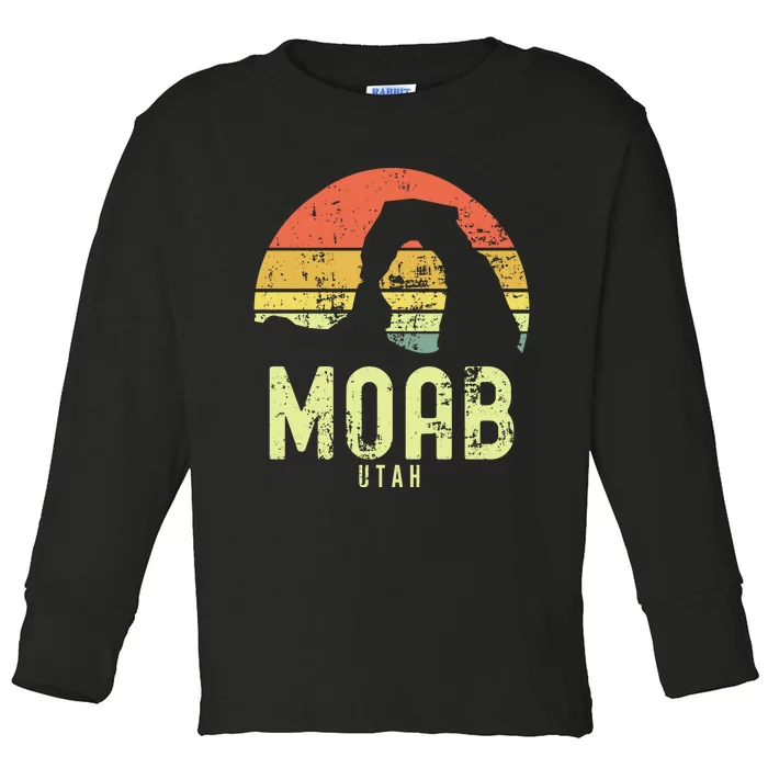 Moab Utah Vintage Sunset Arches Adventure Outdoors Meaningful Toddler Long Sleeve Shirt