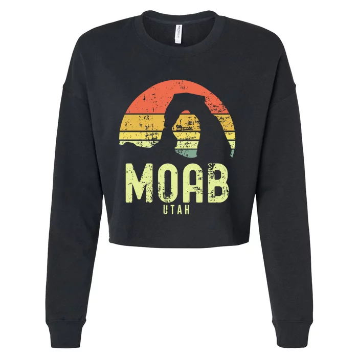 Moab Utah Vintage Sunset Arches Adventure Outdoors Meaningful Cropped Pullover Crew