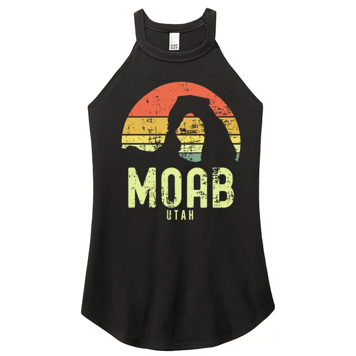 Moab Utah Vintage Sunset Arches Adventure Outdoors Meaningful Women’s Perfect Tri Rocker Tank