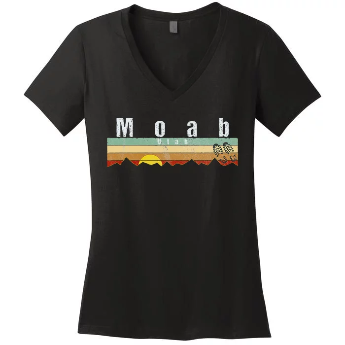 Moab Utah Vintage Moab Women's V-Neck T-Shirt