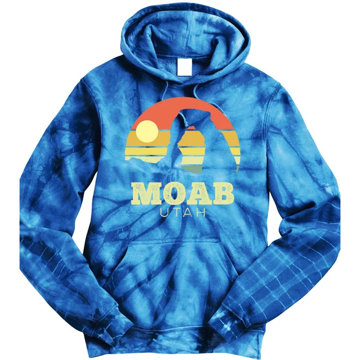 Moab Utah Vintage Sunset Arches Adventure Outdoors Meaningful Gift Tie Dye Hoodie