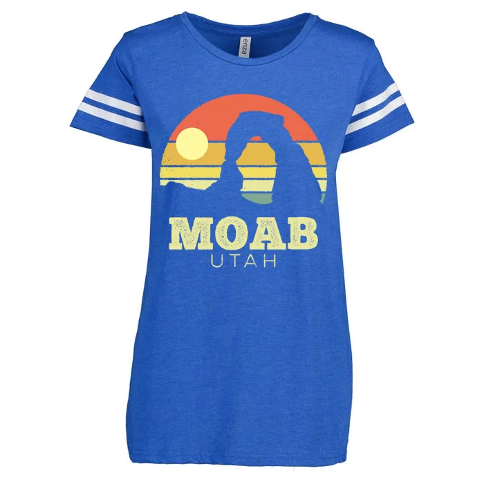 Moab Utah Vintage Sunset Arches Adventure Outdoors Meaningful Gift Enza Ladies Jersey Football T-Shirt