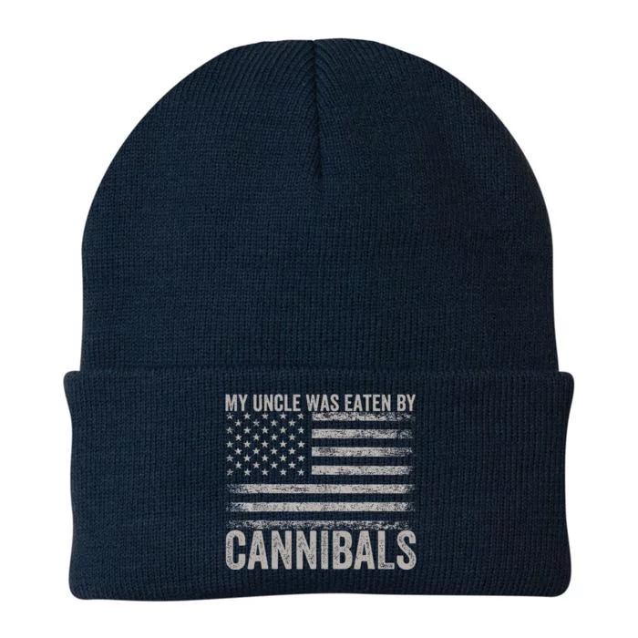 My Uncle Was Eaten By Cannibals Funny Usa Flag 4th Of Knit Cap Winter Beanie