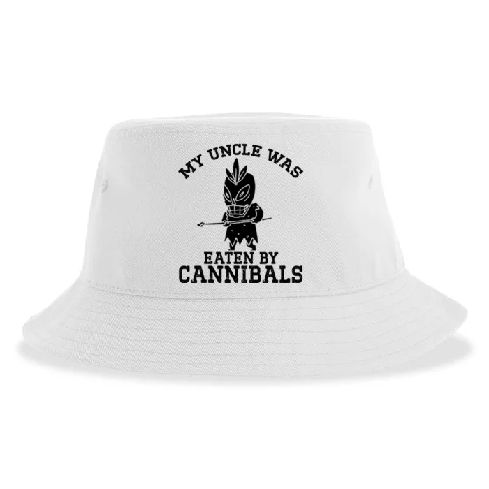 My Uncle Was Eaten By Cannibals Funny Biden Sustainable Bucket Hat