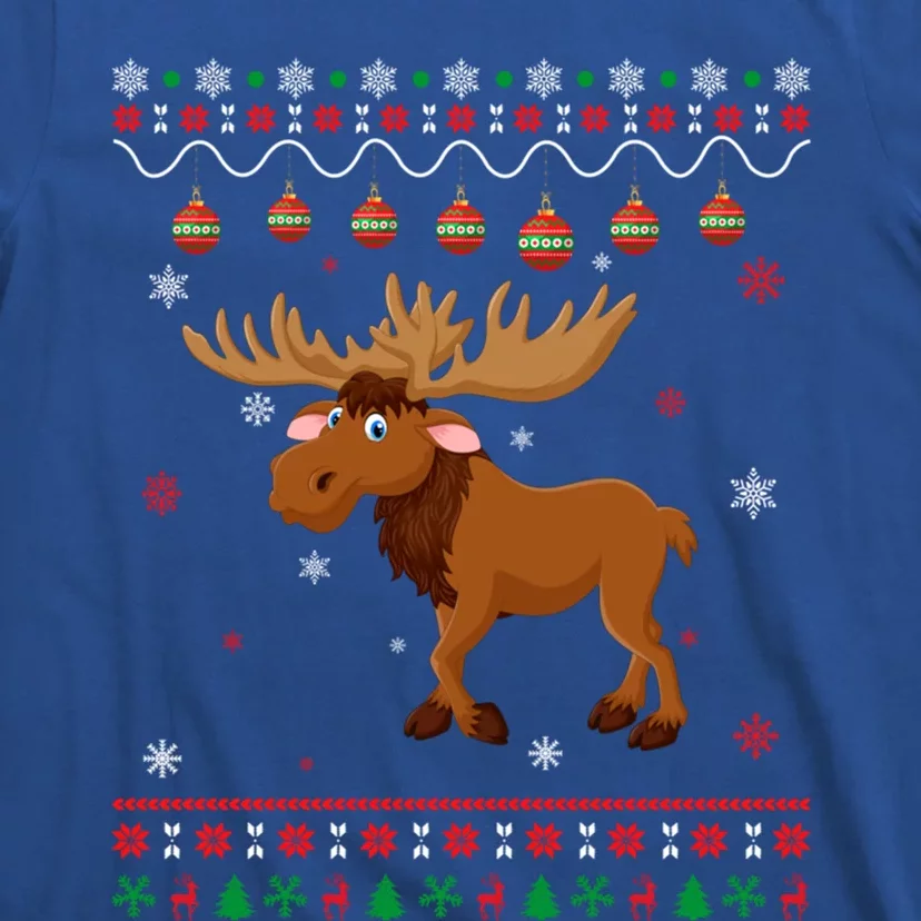 Moose Ugly Xmas Design Matching Ugly Christmas Holiday Gift T-Shirt