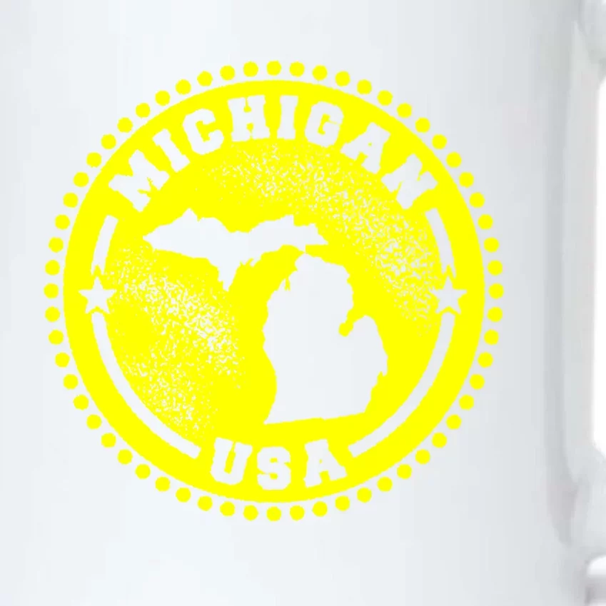 Michigan USA Yellow Logo Black Color Changing Mug