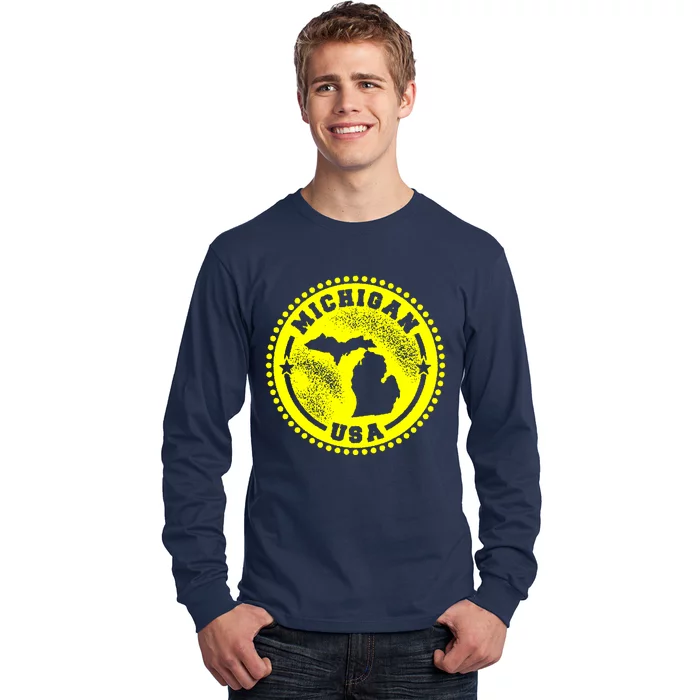 Michigan USA Yellow Logo Long Sleeve Shirt