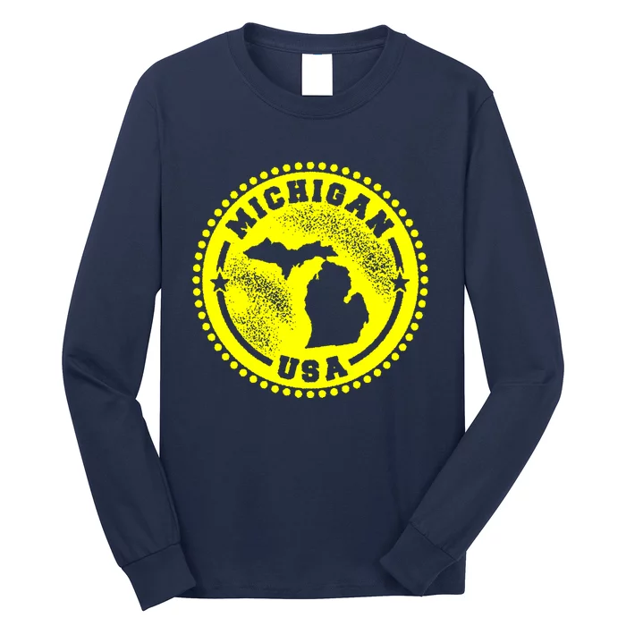 Michigan USA Yellow Logo Long Sleeve Shirt