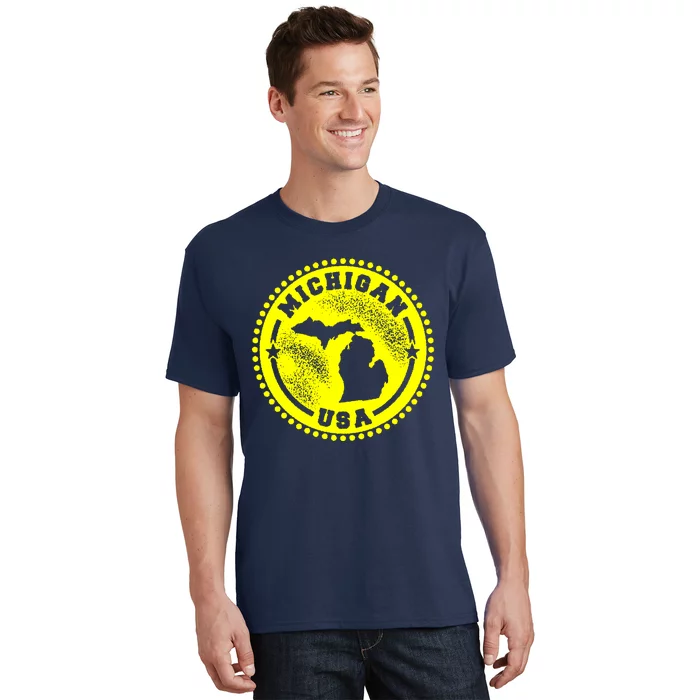 Michigan USA Yellow Logo T-Shirt