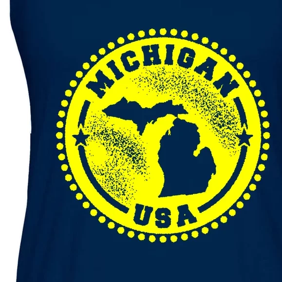 Michigan USA Yellow Logo Ladies Essential Flowy Tank