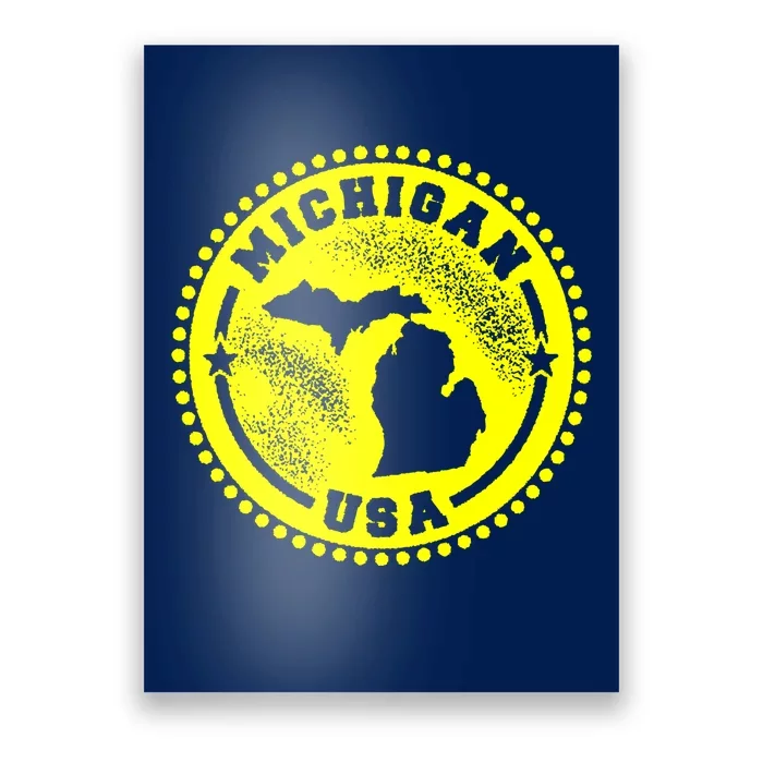 Michigan USA Yellow Logo Poster