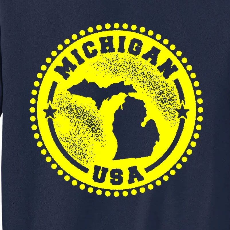 Michigan USA Yellow Logo Tall Sweatshirt