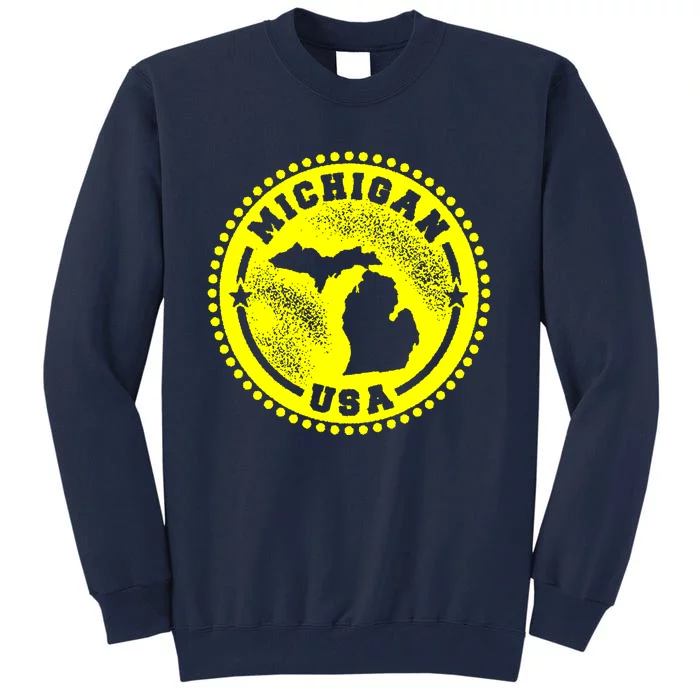 Michigan USA Yellow Logo Tall Sweatshirt