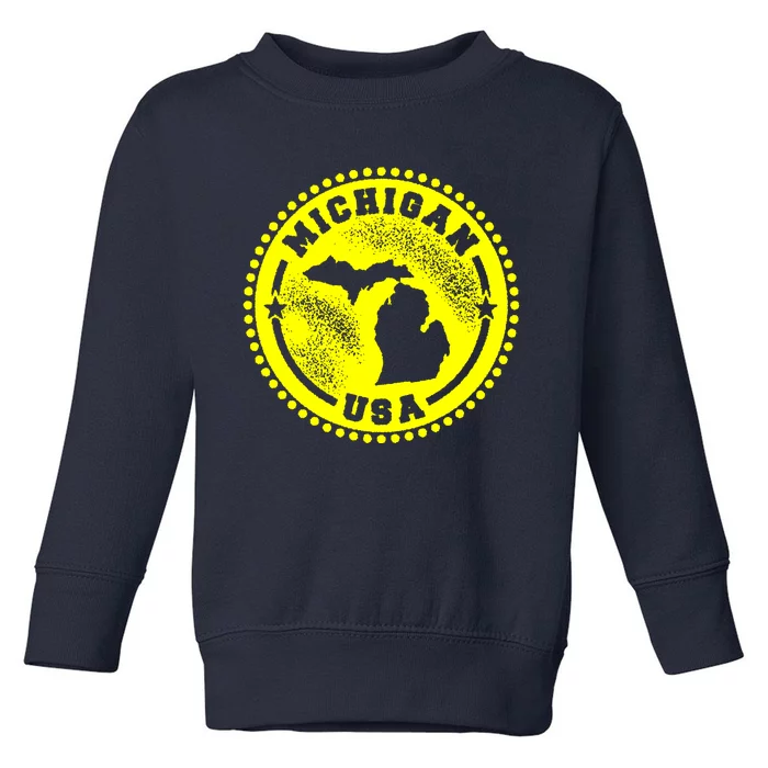 Michigan USA Yellow Logo Toddler Sweatshirt