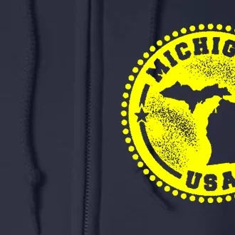 Michigan USA Yellow Logo Full Zip Hoodie