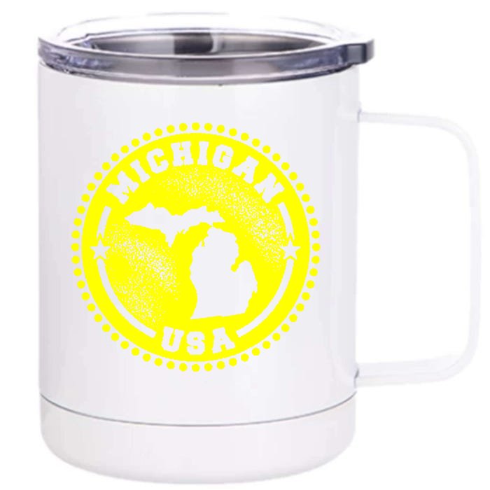 Michigan USA Yellow Logo Front & Back 12oz Stainless Steel Tumbler Cup