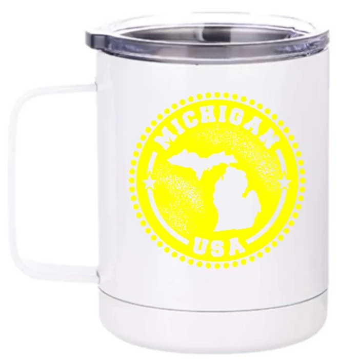 Michigan USA Yellow Logo Front & Back 12oz Stainless Steel Tumbler Cup