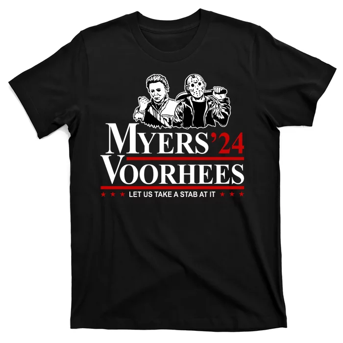 Myers Voorhees 24 Let Us Take A Stab At It Funny Scary T-Shirt