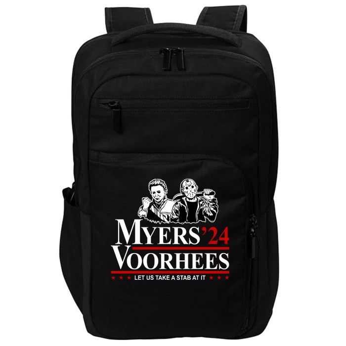 Myers Voorhees 24 Let Us Take A Stab At It Funny Scary Impact Tech Backpack