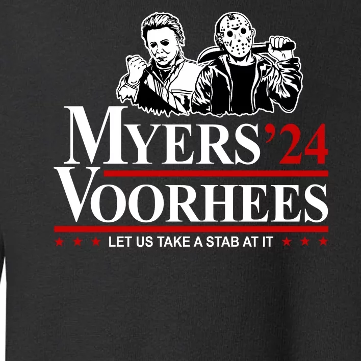 Myers Voorhees 24 Let Us Take A Stab At It Funny Scary Toddler Sweatshirt