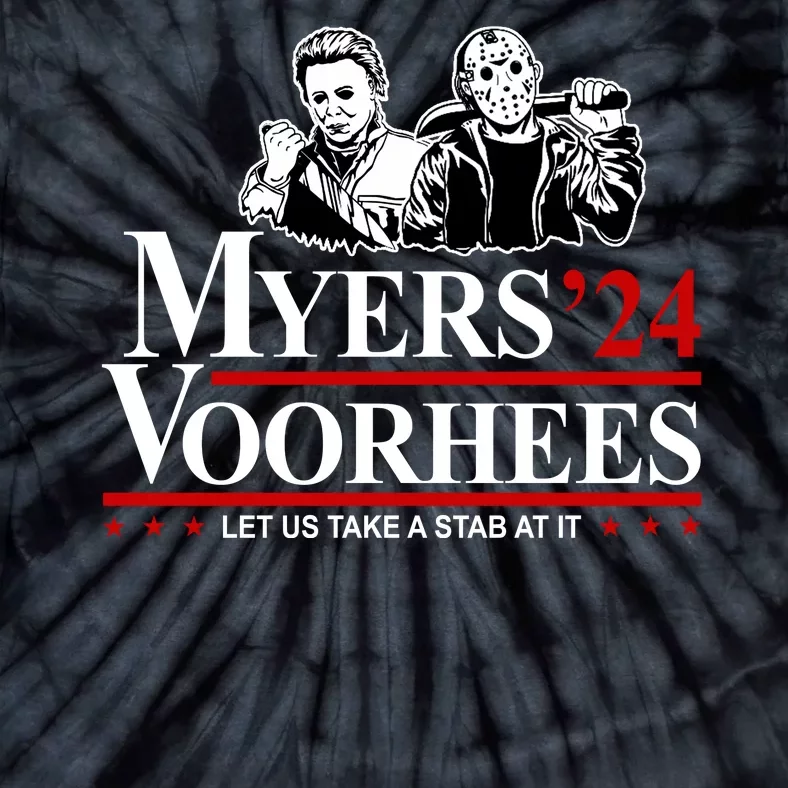 Myers Voorhees 24 Let Us Take A Stab At It Funny Scary Tie-Dye T-Shirt