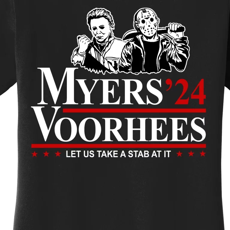 Myers Voorhees 24 Let Us Take A Stab At It Funny Scary Women's T-Shirt