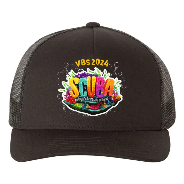 Matching Vbs 2024 Scuba Diving Into Friendship With God Yupoong Adult 5-Panel Trucker Hat