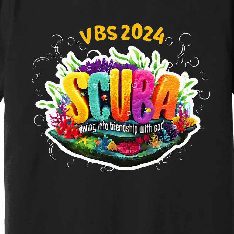 Matching Vbs 2024 Scuba Diving Into Friendship With God Premium T-Shirt