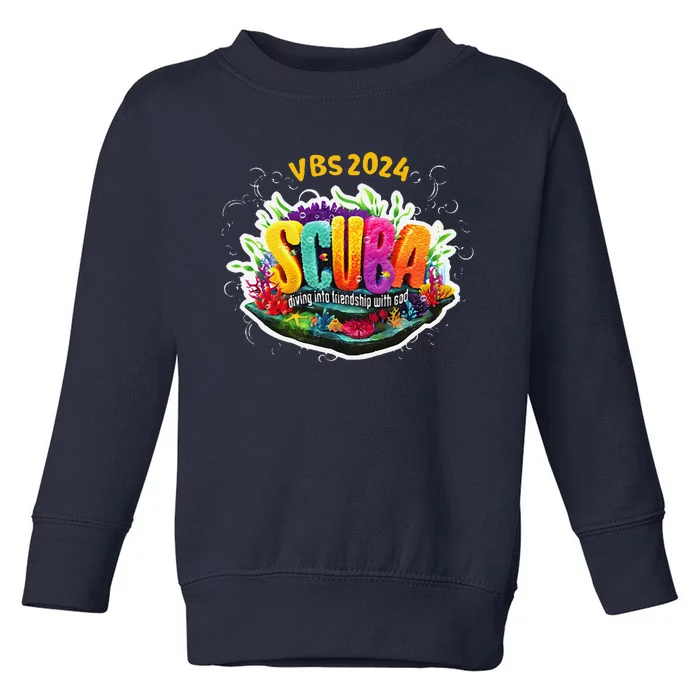 Matching Vbs 2024 Scuba Diving Into Friendship With God Toddler Sweatshirt