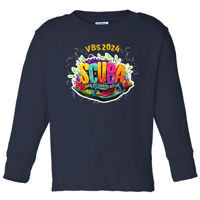 Matching Vbs 2024 Scuba Diving Into Friendship With God Toddler Long Sleeve Shirt