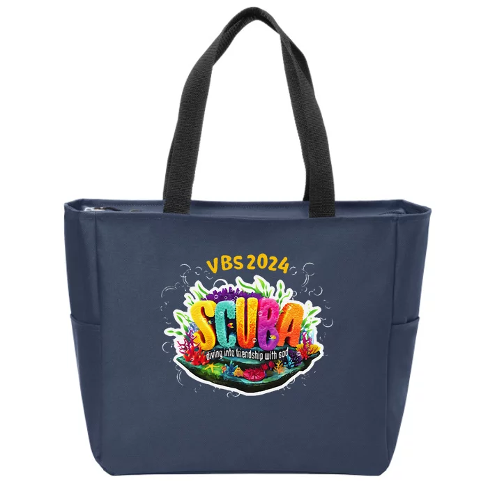 Matching Vbs 2024 Scuba Diving Into Friendship With God Zip Tote Bag