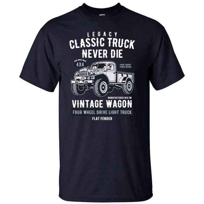 Military Vintage 4x4 Legacy Wagon Truck Gift Tall T-Shirt