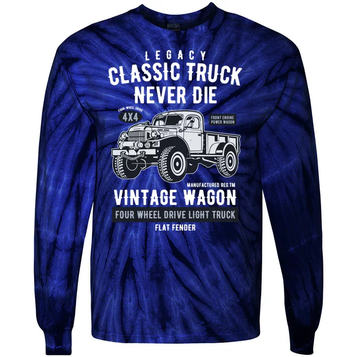 Military Vintage 4x4 Legacy Wagon Truck Gift Tie-Dye Long Sleeve Shirt