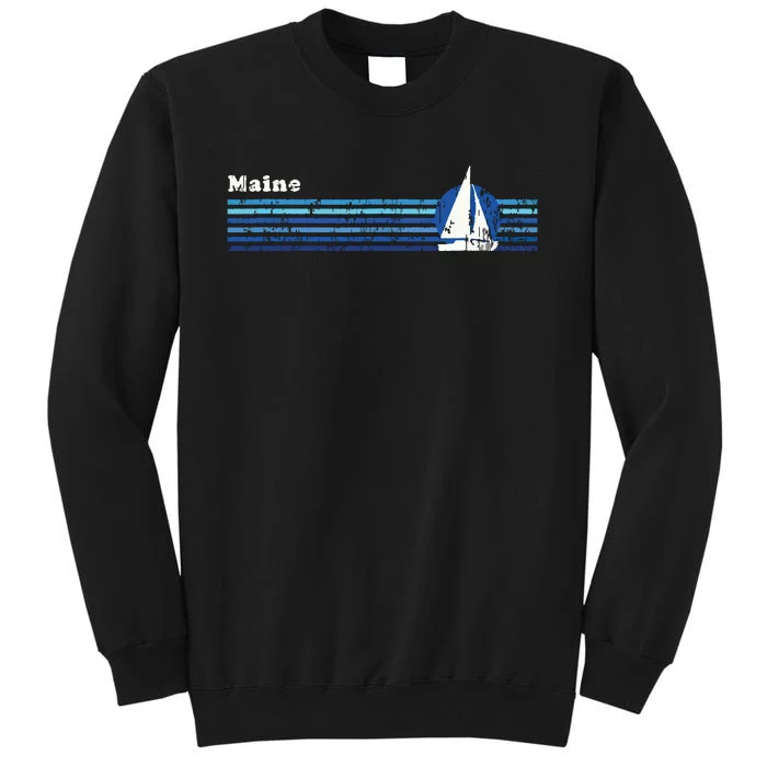 Maine Vintage 80s Sailboat Sunset Sweatshirt