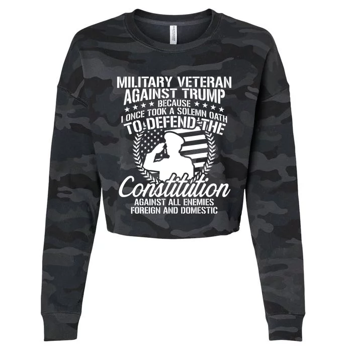 Military Veterans Against Trump 2020 Usa Election Cropped Pullover Crew