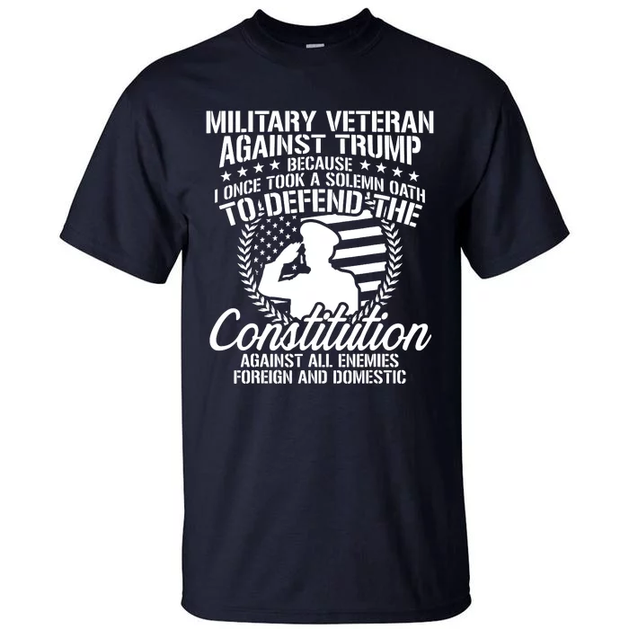 Military Veterans Against Trump 2020 Usa Election Tall T-Shirt