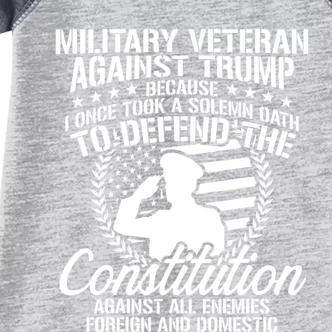 Military Veterans Against Trump 2020 Usa Election Infant Baby Jersey Bodysuit