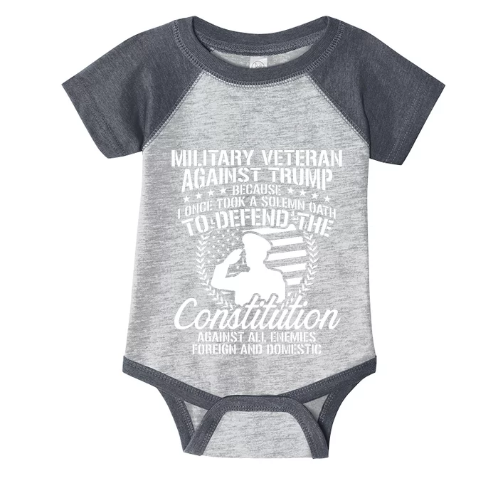 Military Veterans Against Trump 2020 Usa Election Infant Baby Jersey Bodysuit