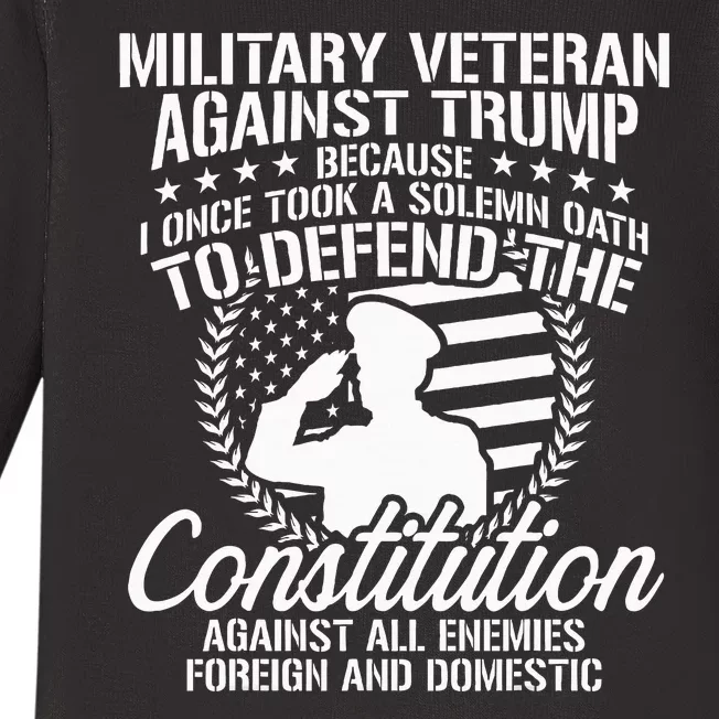 Military Veterans Against Trump 2020 Usa Election Baby Long Sleeve Bodysuit