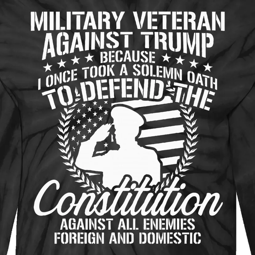 Military Veterans Against Trump 2020 Usa Election Tie-Dye Long Sleeve Shirt